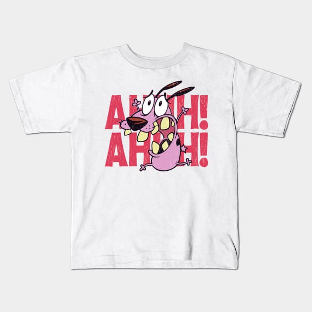 courage dog - ahh ahh ahh Kids T-Shirt by Colana Studio